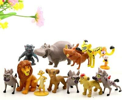Optovichok Lion King Guard Deluxe Figure Set of 12 with Prince Kion, Cub Kiara, Bunga The Badger, Pumba, Timon, King Simba, 3 Hyenas and Many More!