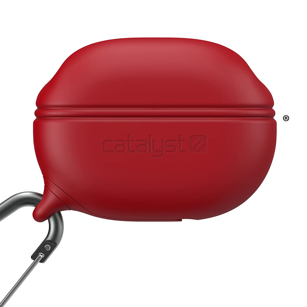Catalyst Waterproof Protective Cover for Beats Studio Buds/Studio Buds+, Beats Studio Buds Plus Case, with Premium Carabiner, one-Piece Curved Design fits Perfectly Both Models, Won't pop Out (Red)