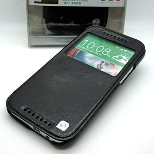 HTC One M8 Case Cover HOCO Designer Crystal Series PU Leather Ultra Slim Wallet Mobile Cases with Window-View BY SUPRIZEBOX(TM) (BLACK)