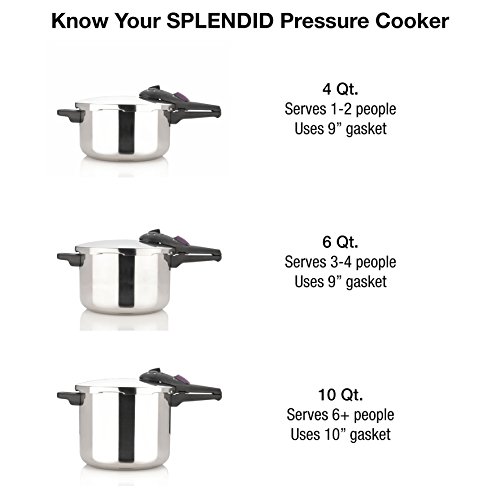 Fagor Splendid 6 Quart 15PSI Pressure Cooker and Canner, Polished