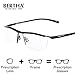 Bertha Men Z Pure Titanium Semi-rimless Eyeglasses Business Optical Frame 8189 (Gun Metal)