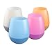 Pawkyjar Silicone Wine Glasses Set of 4, Unbreakable Shatterproof Flexible Rubber Cups, 12 oz (4pcs Mix Color)