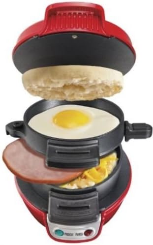 Hamilton Beach 25476 Breakfast Electric Sandwich Maker, Red