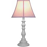 Creative Motion White Base Resin Table Lamp, Pink