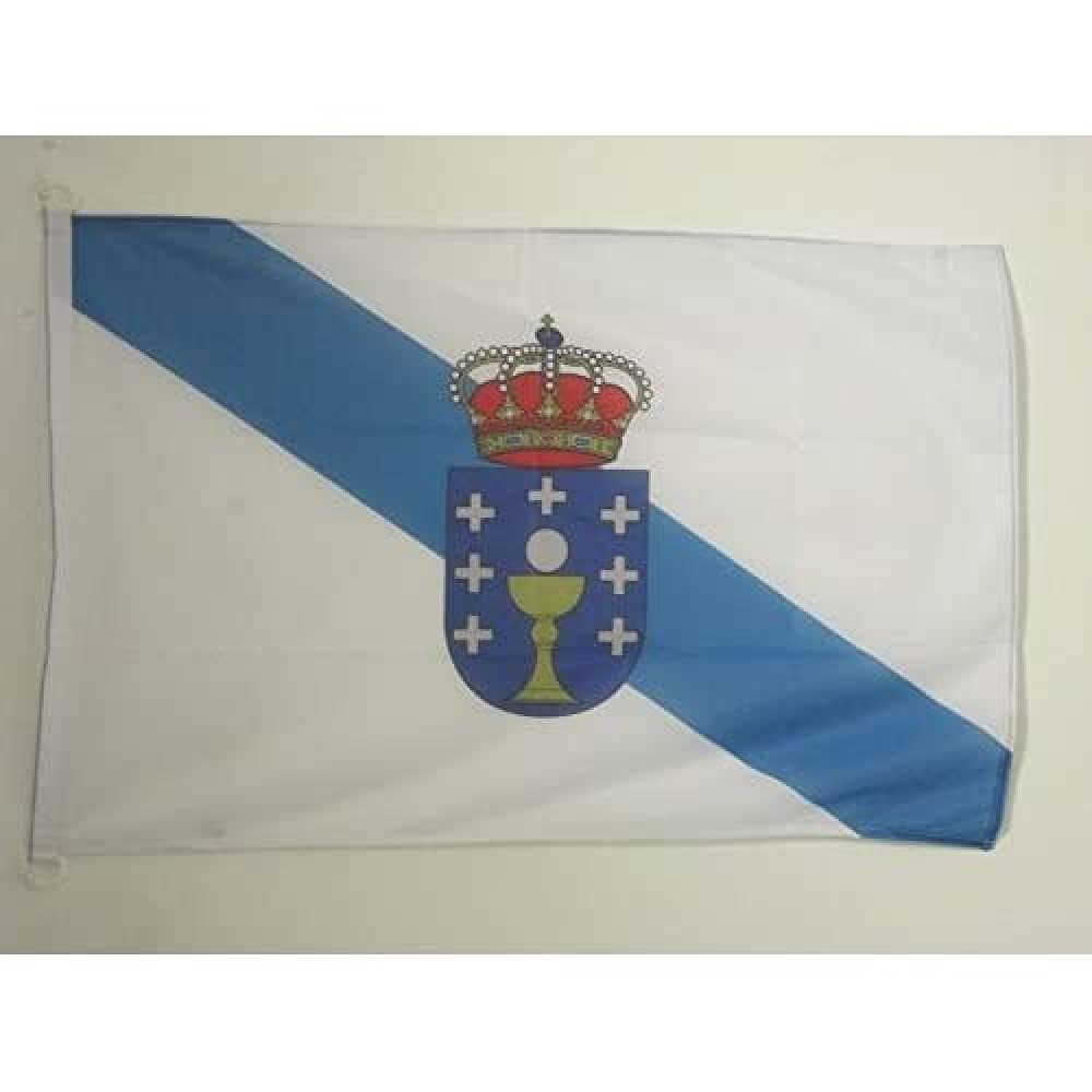 AZ FLAG - Galicia Flag - 2x3 Ft - For Outdoor - Spanish region of Galicia Banner Knitted Polyester with Two Plastic Rings - Fade Resistant - Vivid Colors - 2' x 3' Feet - 90x60 Cm