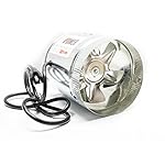 iPower GLFANXBOOSTER6 Inline Duct Booster Fan Extractor Fan with Cord, 6 inch Diameter, 240 CFM; 110/120V; 37 Watt, Extra-long 5.5' Grounded Power Cord, All Vent Use