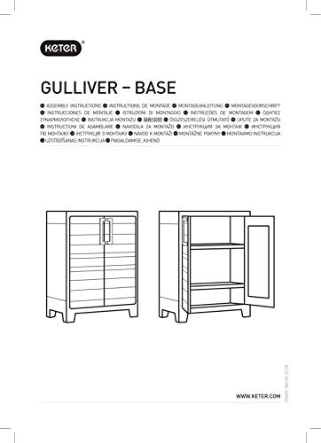 Keter Gulliver Kunststoffschrank niedrig, beige, 80 x 44 x 100 cm, inkl. Einlegeböden, für drinnen und draußen geeignet, UV- und wasserbeständig (IPX3) – Bild 5