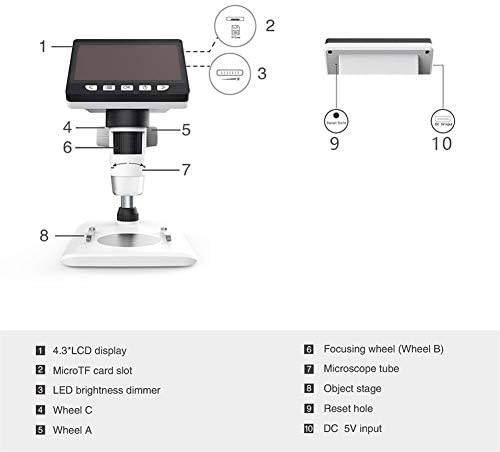安価 はんだ付けカメラ用1000x カメラ ホーム 4 3インチ1080p 8個のled Usbの顕微鏡デジタル電子顕微鏡のサポート 顕微鏡 B08gxbgqyh カメラ