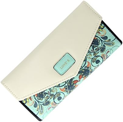 Womens Leather Wallet Purse Handbag Floral Money Clips Credit Card Case Holder