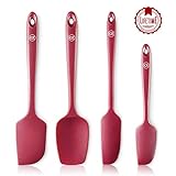 Spatula Silicone Spatula Set Spatulas Silicone Heat Resistant 500°F Rubber Spatula Seamless One Piece Non-Stick 4-Piece For Cooking Baking Mixing … (red)