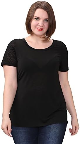 TM Women's Clothing Plus Size Tunic Cute Summer Tops Short Sleeve Casual T-shirt 14W Black