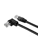 CableCreation CAT6 Ethernet Patch Cable with 50U”Gold Plated Contact, 3.3 Feet, Left Angled - Black
