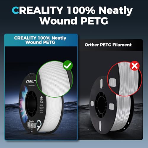 Creality PETG 3D Printer Filament 1.75 - Excellent Tenacity, High Precision, Dimensional Accuracy +/- 0.03mm, 12kg Spool, Fit Most FDM 3D Printers, White