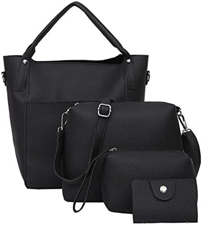 ❤️ Clearance Women Four Set Handbag Shoulder Bags Four Pieces Tote Bag Crossbody Wallet Card Package Purse Duseedik