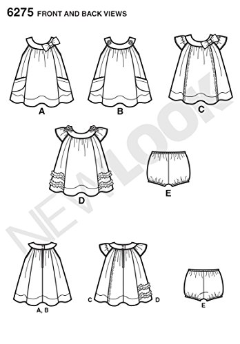 Simplicity Creative Patterns New Look 6275 Babies' Dress and Panties, A (NB-Small-Medium-Large)