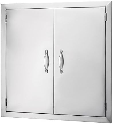 Foodkingdom BBQ Access Door 24"Wx24"H Double BBQ Island Door 304 Stainless Doors Double Door Flush Mount Great for Outdoor Kitchen