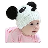 Nation Cute Baby Kids Girls Boys Warm Winter Stretchy Panda Cap Hat Beanie (White)