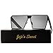 JOJO'S SECRET Oversized Square Sunglasses Metal Frame Flat Top Sunglasses JS009 (Gold/Transparent Red+Gold/Pink, 2.48)