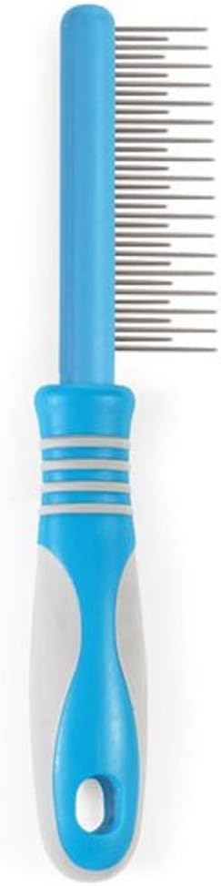 Ancol Ergo Moulting Dog Comb – Dual Toothed Stainless Steel Pins, Blue/Grey