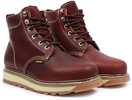 Bonanza Boots Goodyear Men's 6" Premium Leather Industrial Round Work Boot Slip-Resistant