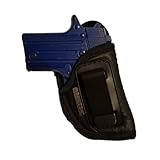 IWB Gun Holster by Houston - ECO Leather Concealed Carry Soft Material | Suede Interior | Fits: Any Small .380 with Laser, Keltec, Diamond Back, Small 25 & 22 Cal