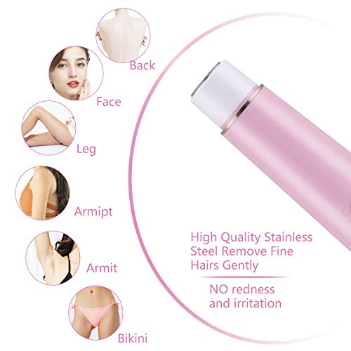 Facial Hair Removal for Women Rechargeable - 2019 USB Rechargeable Hair Remover Trimmer for Face, Armpit, Chin and Full Body, Best Gift for Women-Pink - Thumbnail 2