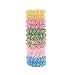 Spiral Hair Ties Ponytail Holder spiral Hair Bands coil Hair ties phone cord hair ties-12pcs Light Sandwich Color