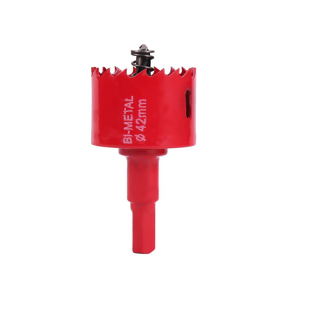 Utoolmart 42mm Bi-Metal Hole Saw M42 High Speed Steel Holesaw Blade 25mm Cutting Depth Opener Cutter Drill Bit with Triangular Handle for Wood Sheet Metal Plastic Fiberboard