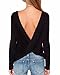 LIREROJE Women's Loose Backless Long Sleeve Top Blouse