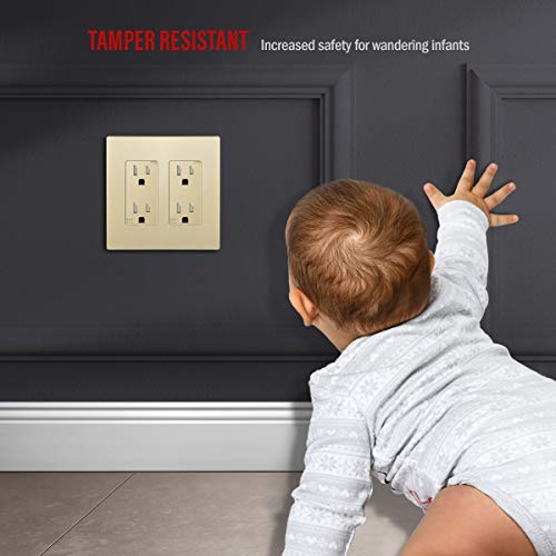 ENERLITES Elite Series Screwless Decorator Wall Plate Child Safe Outlet