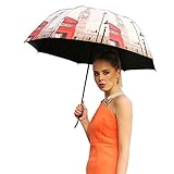 VILLASON London Series UPF 50+Anti UV Bubble Dome Umbrella-11oz Tripe Folding Ultra Slim and Light-Sturdy Canopy Construction 5 Layers Nano coating for UV Protection-Special Dome Shape Design