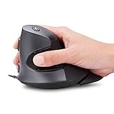 DELUX Wired Vertical Mouse, Optical Ergonomic Mouse with 6 Buttons, 3 Gear DPI(800/1200/2000) and Comfortable Grip for Reduce Wrist Pain for PC Computer Laptop (M618BU-Black/Grey)
