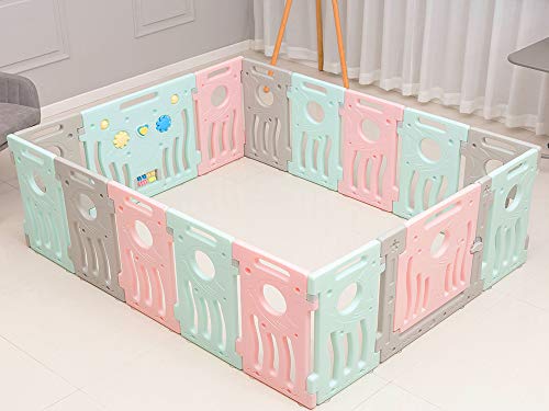 BUCKLAND Baby Playpen Kids Infant Play Yard Toddler Fence (Classic 14+2 Panel Set)