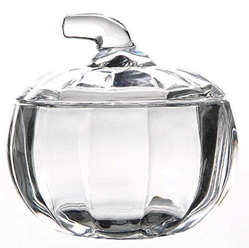 MISS TUTU Pumpkin Shape Crystal Glass Snack Jar Sugar Pot Storage Lid