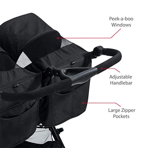 Britax BLively Double Stroller, Raven Quick Self Standing Fold, Adjustable Handlebar, All