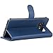 Abacus24-7 Samsung Galaxy Note 8 Case, Leather Wallet with Flip Cover, Credit Card Pockets and Stand, Blue