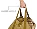 MYHOMEIDEAS Waxed Canvas Firewood Log Carrier Universal 16oz Canvas Tote Bag Rack Holder with Padded Strap Easy Grip and Strap Belt Dust-Proof Waterproof Large Size Heavy for Fireplace Handmade