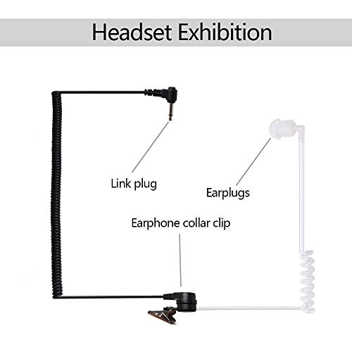 Baofeng Radio Mic PTT Mic Walkie Talkie Speaker Mic 2Pin Compatible for Baofeng Radio BF-F8HP UV-82HP UV-5R UV-5X3 V2+ uv5r Accessories with 3.5mm Mic Earpiece Noise Reduction Shoulder Microphone