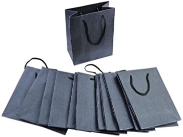 12 Pcs Luxury Party Decorated Blue Bags Craft Paper Gift Bag Twisted Handles Recyclable Loot