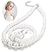 FINREZIO Faux Pearl Choker Necklace Dangle Earrings Bracelet Crystal Jewelry Set for Women Wedding Jewelry Sets Bridesmaids Gifts