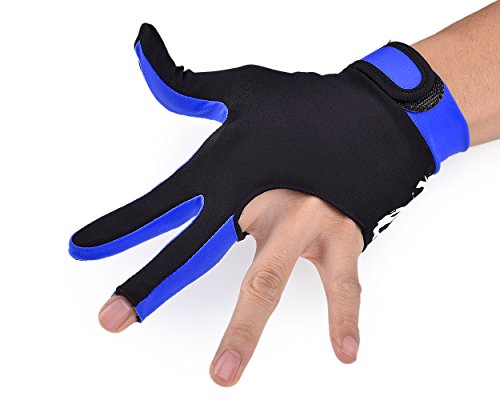 Ace Select Billiard Pool Cue Glove 1 Piece, 3 Fingers Elastic Lycra Stretchable Snooker Glove - Blue - Thumbnail 3
