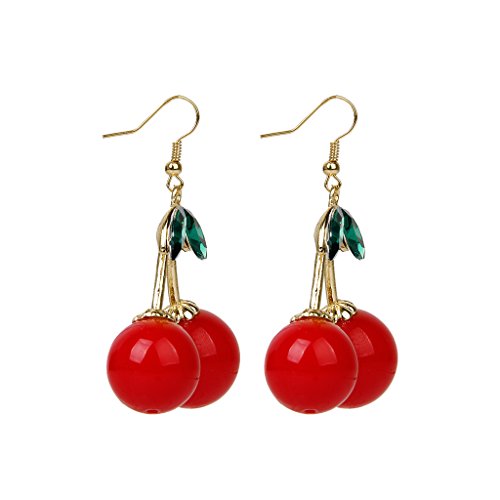 Science Purchase 1 Pair Women Fashion Cherry Drop Dangles Rhinestone Ear Studs Earrings (78CHERRY) - Thumbnail 4
