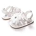 BENHERO Infant Baby Girls Flower Anti-Slip Rubber Sole Prewalker Toddler Sandals (13cm(12-18Months), A-White)