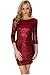 TowerTree Women's Sparkle Glitter Sequin 3/4 Sleeve Bodycon Shiny Party Dress Vegas