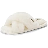 Dearfoams Women’s Acquired Style & Danielle Pheloung Exclusive Memory Foam Jessica Cozy Bow Cross Band Slide Slippers