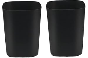 Besli 2 Gallon Small Trash Can Garbage Can Wastebasket for Bathroom Bedroom Kitchen Office (Black, 2 Pack)