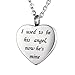 Valyria Heart Cremation Urn Necklace Memorial Keepsake Jewelry - Engraved I used to be his angel, now he's mine