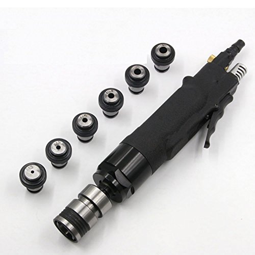 Pneumatic Tapping Machine 400rpm Air Drill Tapper Tool + 6pc Chucks M3/M4/M5/(M6-8)/M10/M12 for Universal Flexible Arm