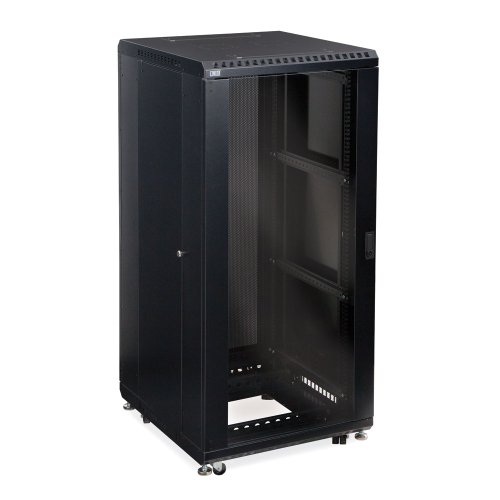 27U LINIER Server Cabinet - Glass/Solid Doors - 24