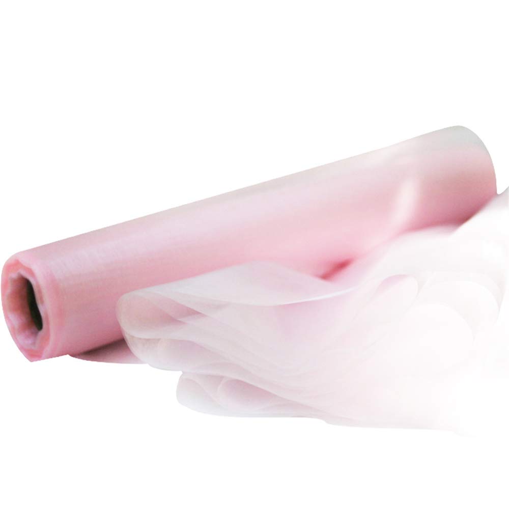 Time to Sparkle 2PCS 26M x 29cm Sheer Organza Roll Sash Fabric Table Runner Sashes Chair Cover Bows Swags Wedding Party (Baby Pink)